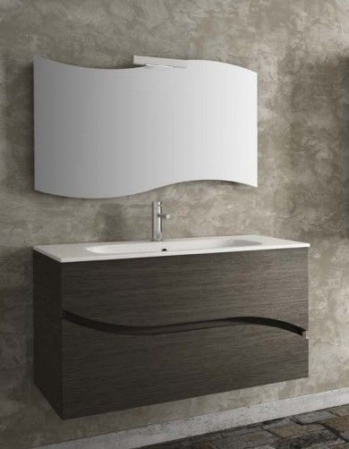 specchiera per bagno modello onda specchio sagomato a forma di onda completo di lampada