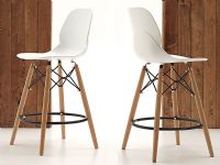 Sgabello Shell Stool 522<br />gambe tinto naturale