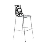 Sgabello in tecnopolimero WAVE <br /> h.80  Struttura acciaio tubolare cromato
