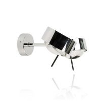 PUK SIDE TWIN<br />da parete con doppio corpo illluminante, testa e braccio girevoli - lunghezza braccio 40 cm<br />4 led di 8 w - completa di lenti, vetri