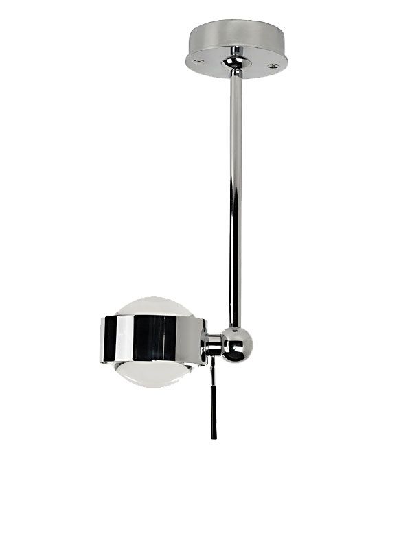 PUK WING SINGLE da soffitto con corpo illuminante  girevole e braccio oscillante 80 cm 2 Led x 8w Completa di lenti , vetri