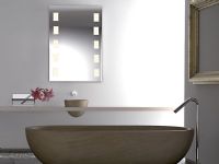 VISAGIST specchio con Led integrato<br />19 w/m<br /><br />50x 70 h x 2,5 cm<br /><br />illuminazione laterale con finestre intermittenti l 14 cm