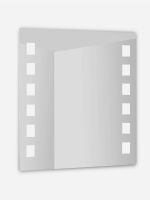 VISAGIST specchio con Led integrato<br />19 w/m<br /><br />50x 70 h x 2,5 cm<br /><br />illuminazione laterale con finestre intermittenti l 14 cm