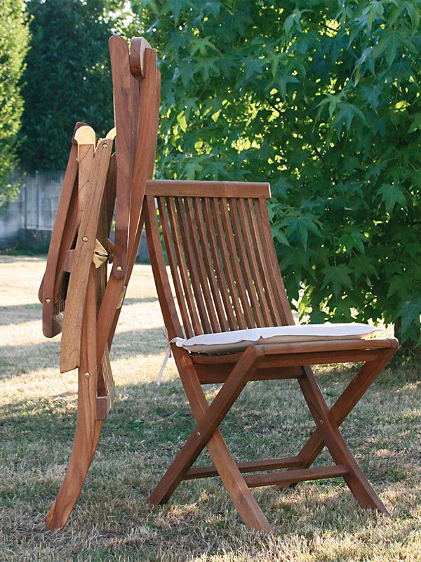 Sedia Giardino pieghevole 1821/3 cuscino ecrù idrorepellente