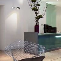 PUK SIDE SINGLE<br />da parete/soffitto girevole con braccio <br />30 cm<br />2 led di 8 w -Completa di lenti, vetro