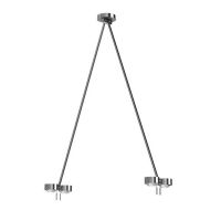 PUK MINI CEILING SISTER lampada a soffitto <br /><br />doppio braccio a compasso e doppio corpo illluminante orientabile - lunghezza braccio 80 cm<br />8 led di 8 w - 5-081801-2LED chrome matt