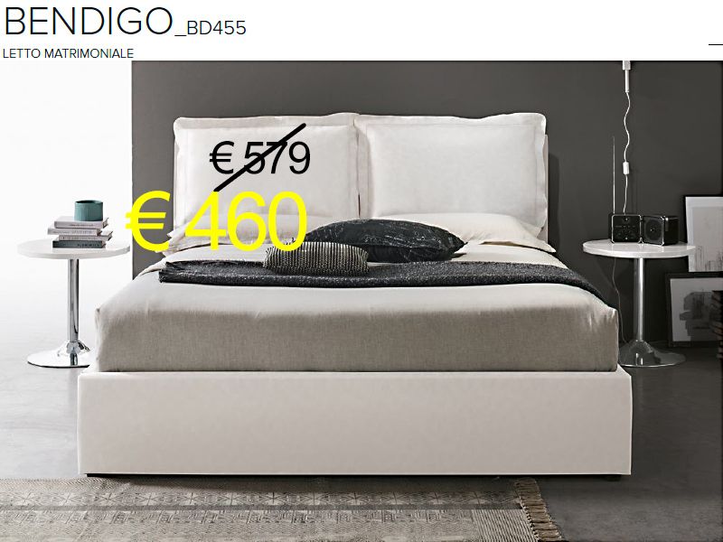 Letto BENDIGO L174 x P 210 x H110/33 Rete 160x195 cm