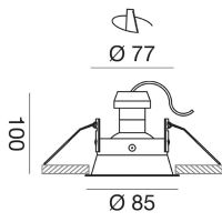 Faretto da incasso GFA230<br /><br />Taglio<br />Diam