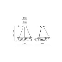 Sospensione DIVA S/P<br /><br />Diam 50 cm x H max 110 cm