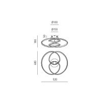 Lampada a soffitto  DIVA P<br /><br />L 52x P48 x H 18 cm
