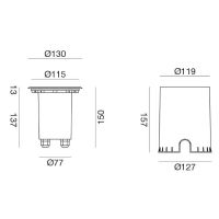 Faretto calpestabile GES272<br /><br />Diam 13 cm