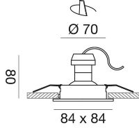 Faretto da incasso GFA050<br /><br />Taglio 8,4x8.4 cm<br />L 8,5 x P 8,5 x H 8 cm