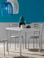 Tavolo Web 667<br />STRUTTURA  alluminio / PIANO NOBILITATO: bianco<br />802x80 cm aperto 160 cm , apertura al libro