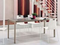 Tavolo Ciak 42.23<br />quadrato allungabile 1 prolunga<br />80x80x75 cm
